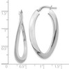 Black Bow Jewelry 2mm Bent Oval Hoop Earrings in 14k White Gold, 38mm (1 1/2 Inch) - 4 of 4