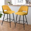 Edwin 26.5" inches Fabric Counter Height Stools,Armless Upholstered Counter Stools With Backs Set Of 2,Black Metal Frames-The Pop Home - 3 of 4