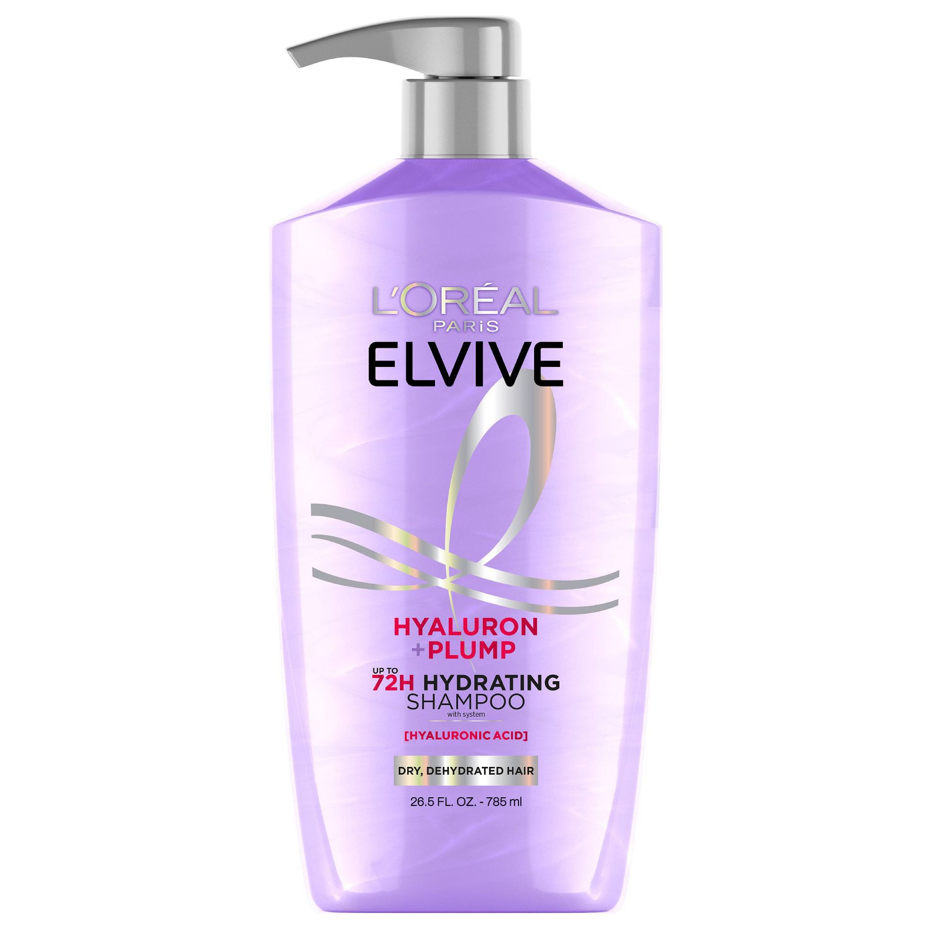 L'Oreal Paris Elvive Hyaluron Plump Hydrating Shampoo for Dry Hair - 28 fl oz: Liquid Form, Suitable for Daily Use, Vanilla, Berry, Sandalwood