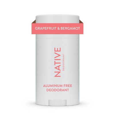 Native Deodorant for Women & Men - Grapefruit & Bergamot - Aluminum Free - 2.65oz