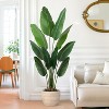 Wikineon Artificial Bird of Paradise Plant 5 Ft Tall Fake Banana Leaf Plant for Indoors and Outdoors,Faux Palm Tree with Plastic Pot for Office - 4 of 4
