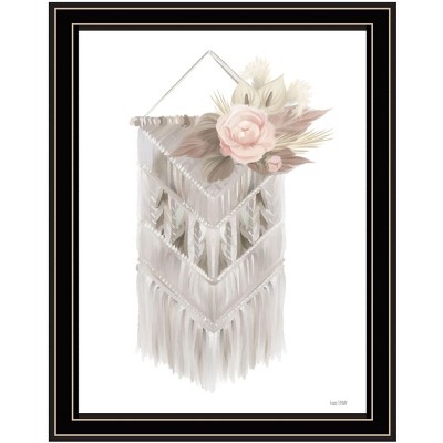 HomeRoots BOHEMIAN MACRAME Black Framed Print Wall Art