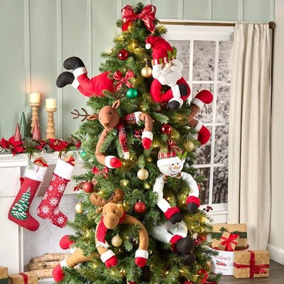 Snowman Christmas Tree Character Decoration with Red Accents