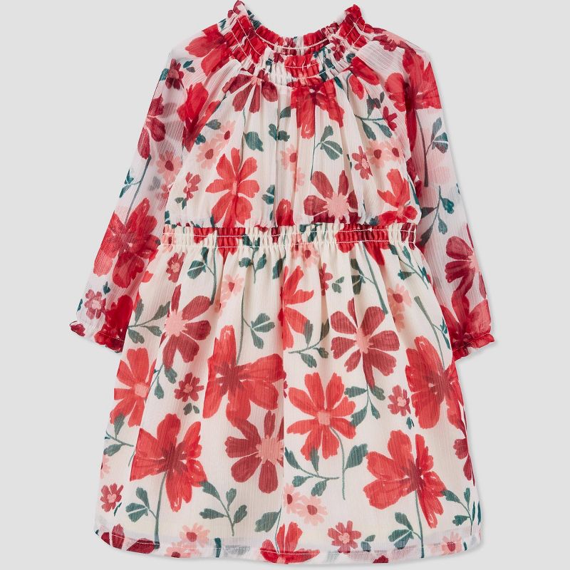 Carter&#39;s Just One You&#174; Baby Girls&#39; Long Sleeve Floral Dress - Red, 3 of 10