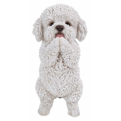 8.5" Polyresin Playing Poodle Puppy Outdoor Statue White - Hi-Line Gift