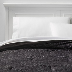 Twin/Twin XL Microfiber Printed Comforter Black Texture - Room Essentials