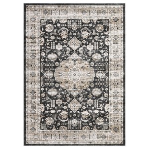 Washable Vintage Rug Non Slip Low Pile Rug Soft Throw Floor Cover Foldable Indoor Carpet for Living Room Bedroom Office - 1 of 4