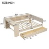 CAVINAS Twin Size Bed Modern Wooden Bed Frame with 2 Storage Drawers, 5 Shelves and Upholstered Headboard for Bedroom - 3 of 4
