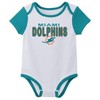 NFL Miami Dolphins Infant Boys' 3pk White Bodysuit - 3 of 4