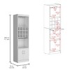 FURNIinspire Utility Storage Cabinets Tall Bar Cabinet, Storage Cabinet, Liquor Cabinet With Bottle Cubbies, Pull Out Tray, White, 13.3"*20"*71.1" - 3 of 4