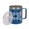 Stitch Face and Leaves 14oz Vacuum Sealed Stainless Steel Coffee Mug - 3 of 4