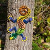 Slickblue 13" Handmade Colorful Gecko Wall Art, Steel Decor with Black Stripes for Indoor/Outdoor Hanging - 3 of 4