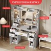 Makeup Vanity Desk with Mirror and Lights, 3 Light Modes Large Makeup Vanity Table with Charging Station - 4 of 4