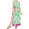 LA LEELA Women's Summer Front Open Chunky Beach Duster Vacation Beachwear Long Bathing Suit Cardigan Holiday Swimwear Coverups M-L Multicolor, Floral - 3 of 4