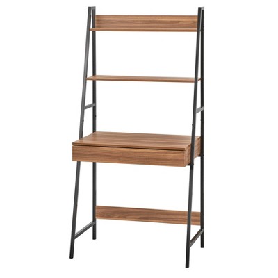 2pc Denton Ladder Desk And Shelf Walnut/black - Buylateral: Leaning ...