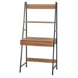 2pc Denton Ladder Desk and Shelf Walnut/Black - Buylateral