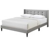 DOMETOUR Linen Tufted Platform Bed, Queen - Grey - 2 of 4