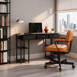 QingMoon 47" Computer Desk, with Adjustable Shelves & Storage, Home Office Desk, For Home and Office - 1 of 4