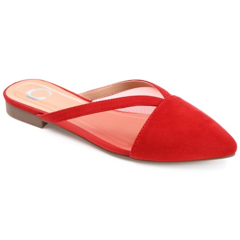 Ladies hot sale red mules