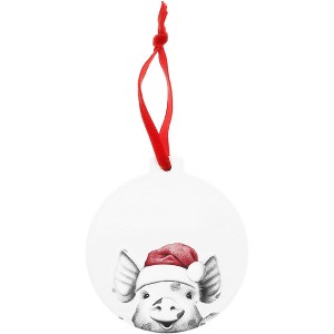 Pavilion Gift Company - Pig - 4" Ceramic Ornament - Tree Ornaments - 1 of 4