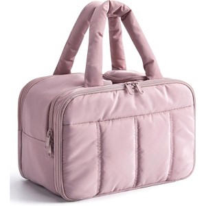 Travel Toiletry Bag, Puffy Large Toiletry Bag for Women, Lightweight Cosmetic Makeup Bag Organizer with Handle - 1 of 4
