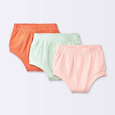 Image of Baby Girls' 3pk Wide Rib Basic Bloomer - Cloud Island™ Pink 3-6M