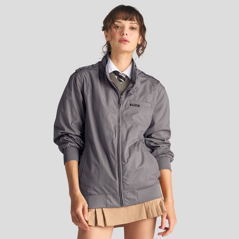 Members Only Women s Classic Iconic Racer Oversized Jacket Grey Small Target