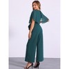 INSPIRE CHIC Women's Casual Dressy Cape Ruffle Sleeve Tie Waist Wide Leg Jumpsuits - 3 of 4