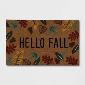 1'6"x2'6" Halloween 'Hello Fall' Coir Doormat Red/Green/Yellow - Hyde and EEK! Boutique™ - 1 of 4