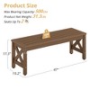 Arceso HDPS Outdoor Bench with Crossed Legs, Outdoor Benches Weatherproof 2-Person Backless, All-Weather Heavy-Duty Garden Bench, Lawn and Backyard - 2 of 4