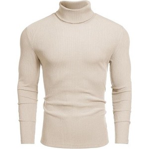 COOFANDY Men's Ribbed Turtleneck Sweater Casual Basic Long Sleeve Knitted Pullover Sweater - 1 of 4