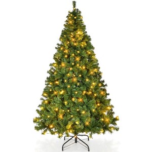 Pre-Lit Artificial Christmas Tree 7.5ft with 400 Clear Incandescent Mini Lights, Indoor Outdoor Green - 1 of 4