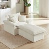 Pexfix 55 In. W Modern Cushioned Corduroy Single Seat Sofa With Pillows and Footrest Lounge Chair for Living Room Bedroom Apartment Office White - 3 of 4