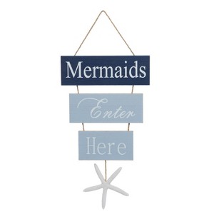 Beachcombers Mermaids Enter Here Wall Hanging Composite 9.45" x 0.59" x 22.05" - 1 of 2