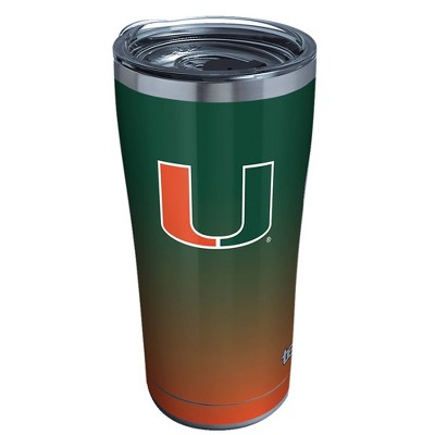 NCAA Miami Hurricanes 20oz Ombre Stainless Steel Tumbler with Lid