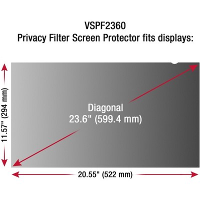 Viewsonic 23.6" Widescreen Privacy Filter Screen Protector Black VSPF2360