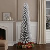HomeRoots 7' White Slender Flocked Fir Christmas Tree - 2 of 4