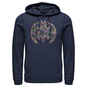 Men's Batman Shield Logo Comic Panel Pull Over Hoodie - 1 of 3
