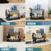 Sevobal Utility Storage Shelves, Multifunctional Dish Drying Rack with Drainboard, 2-Tier Dish Racks for Kitchen Counter, Black, 16.6"*12"*13" - 2 of 4