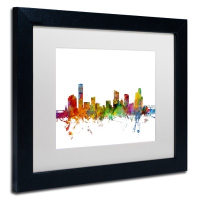 Trademark Fine Art -Michael Tompsett 'Grand Rapids Michigan Skyline' Matted Framed Art