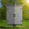 CAVINAS Outdoor Storage Shed with Lockable Door, Wooden Tool Storage Shed with Detachable Shelves and Pitch Roof - 4 of 4