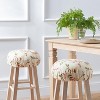 Ellis Vintage Stylish Medium Scale Printed Vine Pattern Elastic Bottom Edge Barstool Cover 13"x13" Pecan - 2 of 4