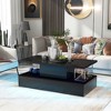 Modern Coffee Table with LED Lights 16 Colors 4 Lighting Modes Console Media Cabinet Entertainment Center for Living Room Dining Room Bedroom - 2 of 4