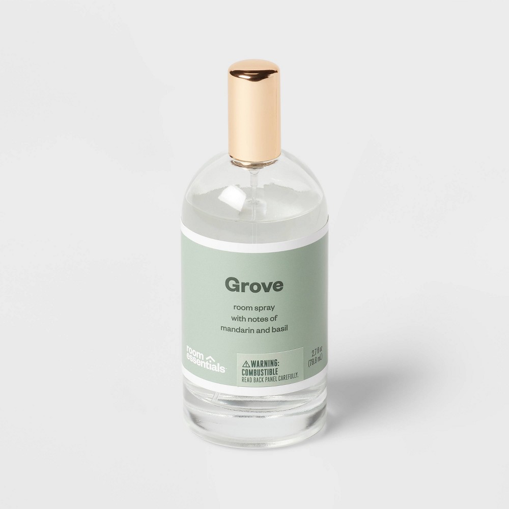 Photos - Air Freshener 2.7 fl oz Clear Glass Room Spray Grove - Room Essentials™