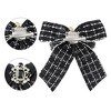 INSPIRE CHIC Women's Pre-Tied Neck Tie Tweed Ribbon Plaid Bowknot Brooch Pin with Rhinestones - 3 of 4