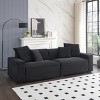Corduroy Sectional Sofa With Pillows For Living Room,4 Seat Modular Sofa With Plastic Legs,Modern Corduroy Couch For Small Spaces-Koiai - 2 of 4