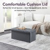 SEVOBAL Ottomans and Benches 30" Folding Storage Ottoman Bench Storage Ottoman Foot Rest End of Bed Bench Ottoman with Storage, Grey, 30.3"*15"*15" - 2 of 4