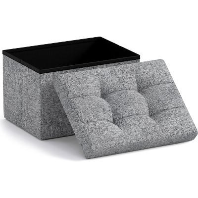 Ornavo Home Collapsible Rectangle Small Storage Ottoman - 12" x 16" x 12"