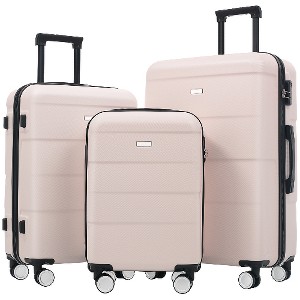 Lyngins 3-Piece Hardshell Luggage Set – 20" Carry on Luggage, 24" & 28" Spinner Suitcases with Handle Password Lock, 360° Silent Double Wheels - 1 of 4