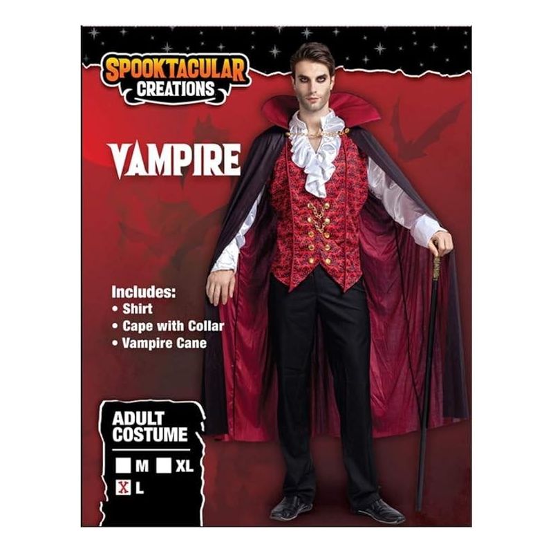 Syncfun Men Scary Medieval Vampire Costumes Halloween Dracula Vampire Costume Adult Men Vampire Cosplay, 3 of 8